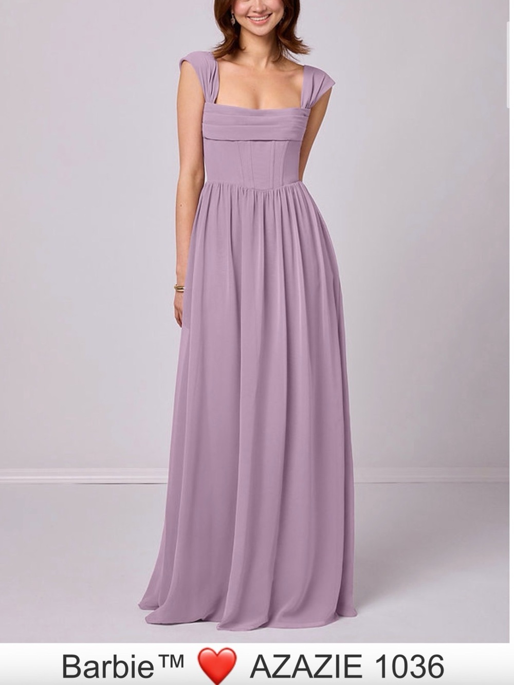 Azazie Wisteria A-Line Chiffon Barbie Corset Dress